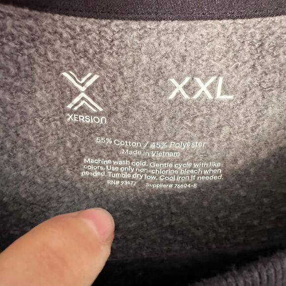 Womans xersion grey camo cropped fleece crewneck sweater plus size XXL - Picture 5 of 6